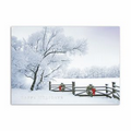 Frosty Winter Scene Greeting Card - Silver Lined White Fastick  Envelope